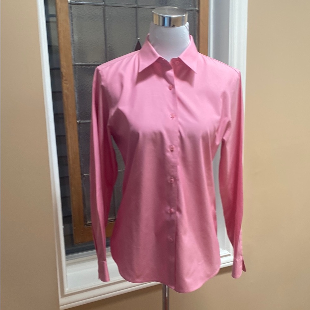 Pink Women's Button-Up No Iron Shirt